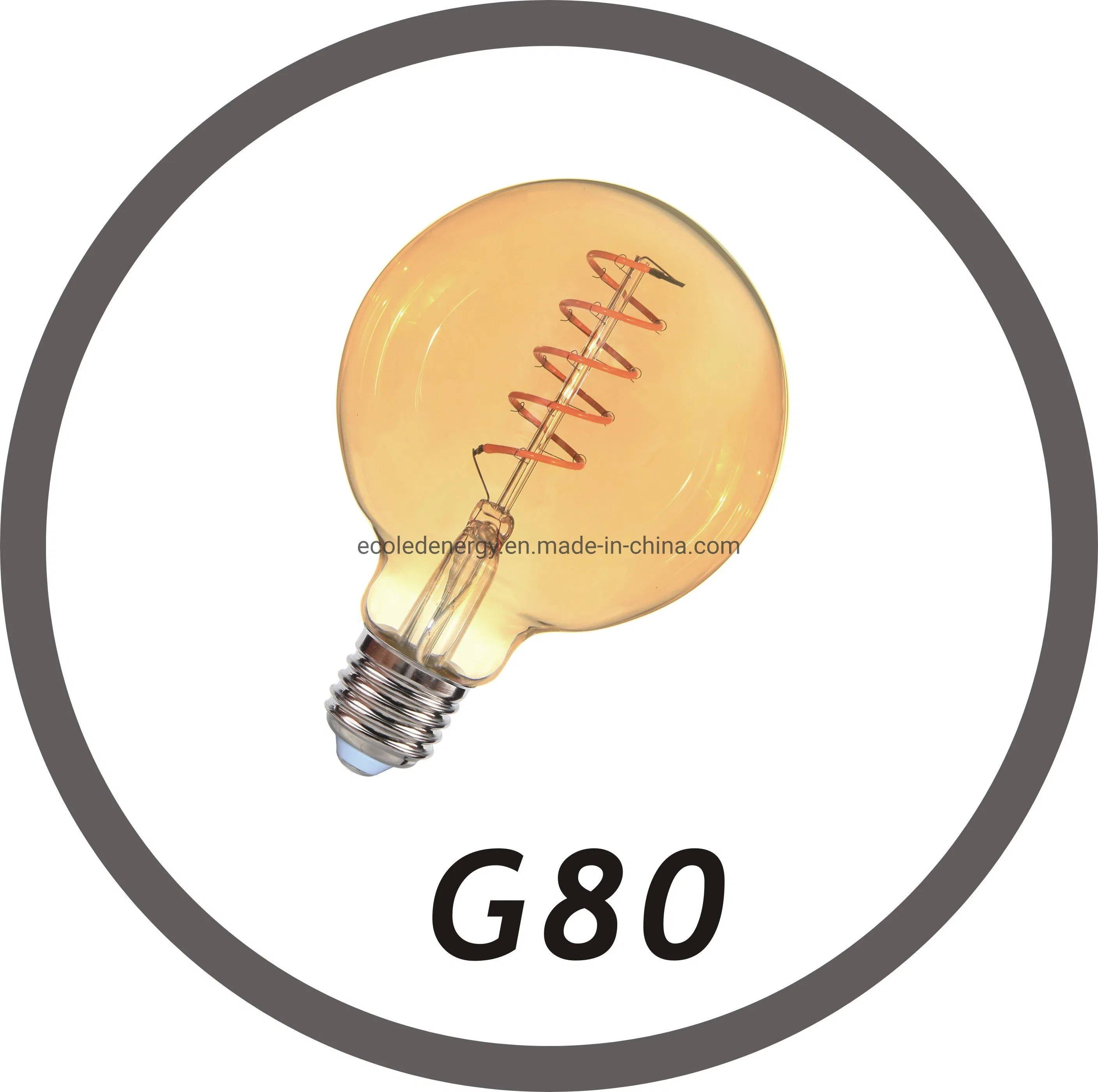 LED Light Filament Bulbs G80 4W Edison OEM China