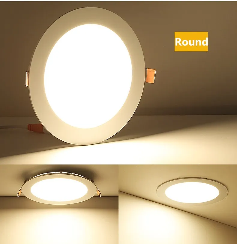 LED Panel Light Round Ultra Thin18W LED Ceiling Recessed Light for Indoor Bathroom Triac Dimmable