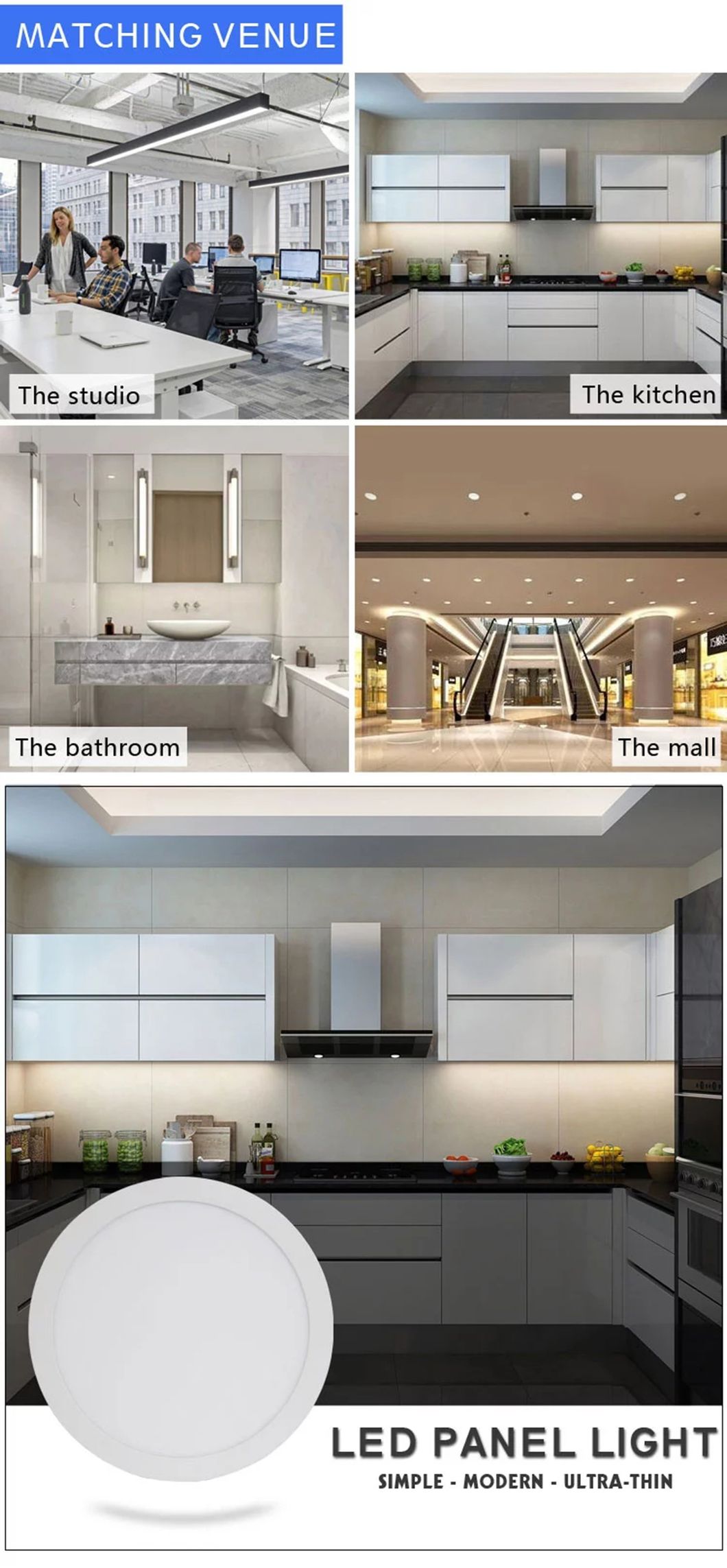 LED Panel Lights Round Square LED Residential Lighting High Lumen Surface Mounted Round Square LED Ceiling Lights