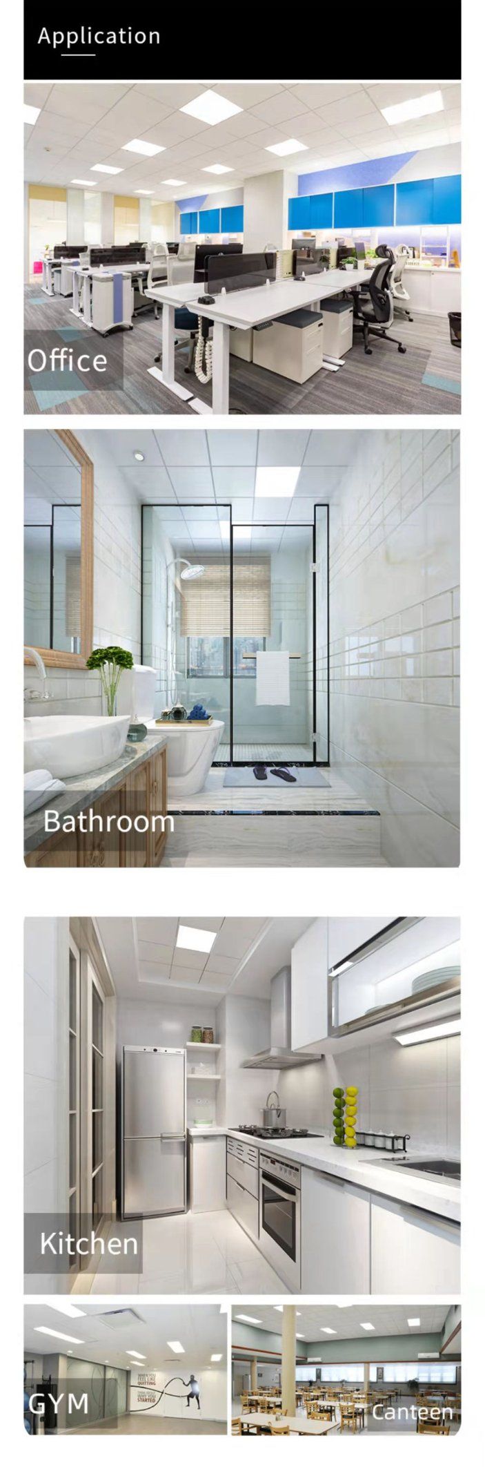 Modern New Design Hot Sale Office Backlit LED Flat Panel Light 60W 120lm/W 600X1200mm 2X4FT Aluminum Frame LED Panel Light