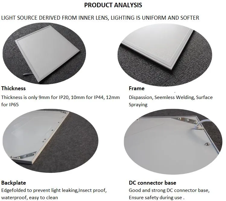 New Design Recessed Sidelit Ultra Slim LED Panel Light 40W SMD2835 for Office Square Ceiling Panel Light