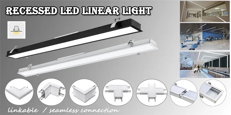 Recessed Aluminum Profile Office 1200mm 40W LED Linear Light