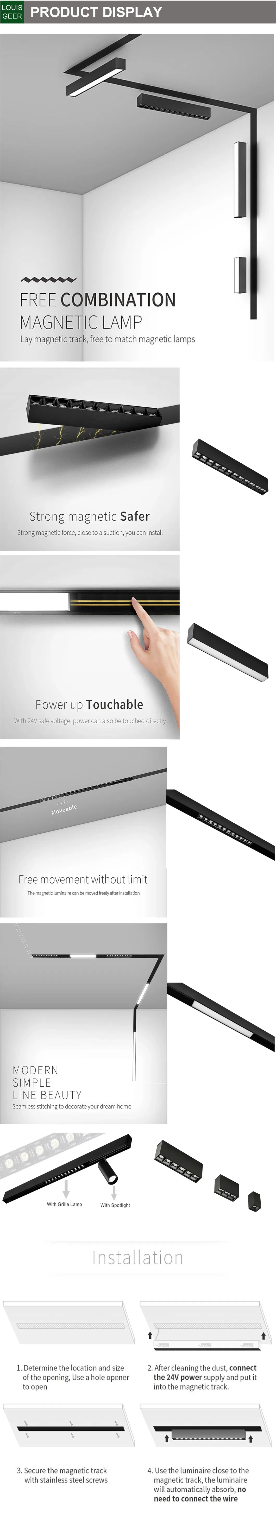 Recessed Lighting LED Lamp Bulb Magnetic Track 4W CRI85 100lm/W 3000K Magnetic Smart Track Light