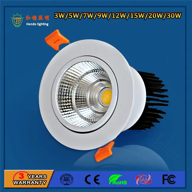 Round Adjustable 20W LED Recessed Ceiling Spot Lights Fittings for Architecture and Home Decoration
