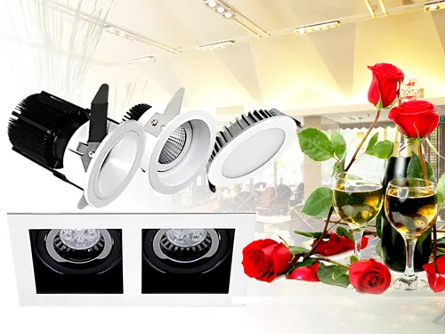 Silver LED Recessed Indoor High Power Grille Lamp, Downlight Ceiling Venture Light 50W LC7293