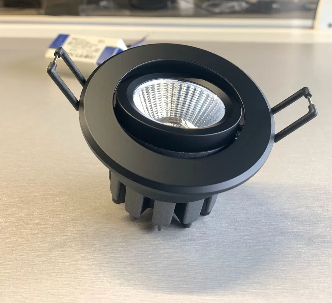 Silver Stainless Seel Color 5W 8W 10W 12W 0-10V Dimmable Adjustable COB LED Downlight Flicker Free