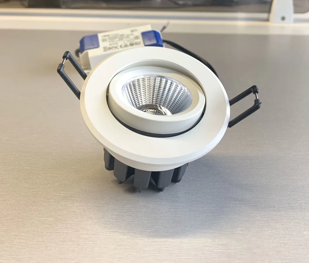 Silver Stainless Seel Color 5W 8W 10W 12W 0-10V Dimmable Adjustable COB LED Downlight Flicker Free