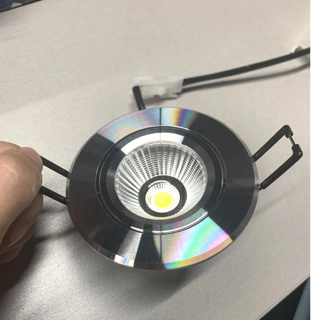 Silver Stainless Seel Color 5W 8W 10W 12W 0-10V Dimmable Adjustable COB LED Downlight Flicker Free