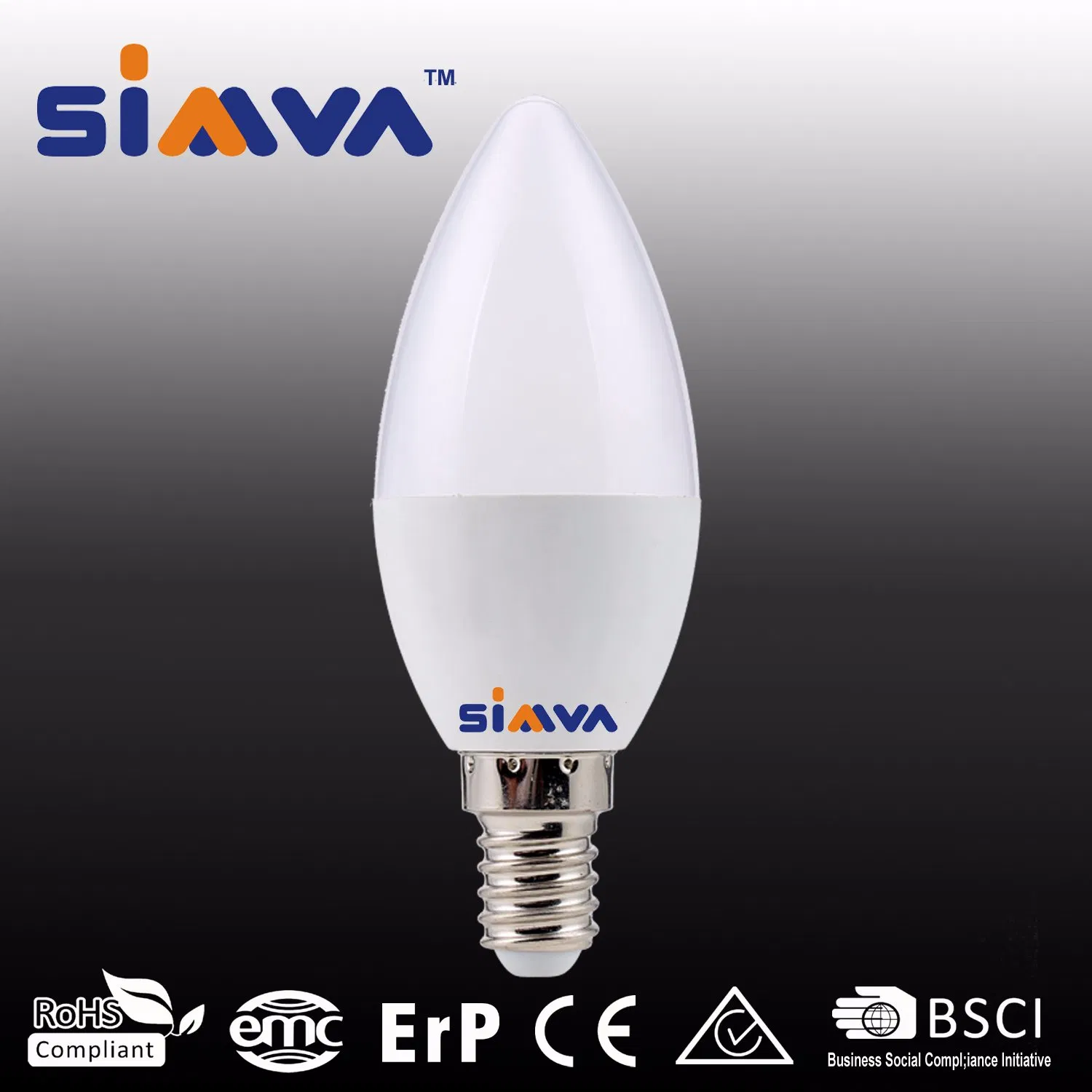 Simva LED Candle Light LED Bulb C35 -7W (45W Equivalent) 480lm 3000-6500K Icdriver E14/E27 200degree with Ce Approved