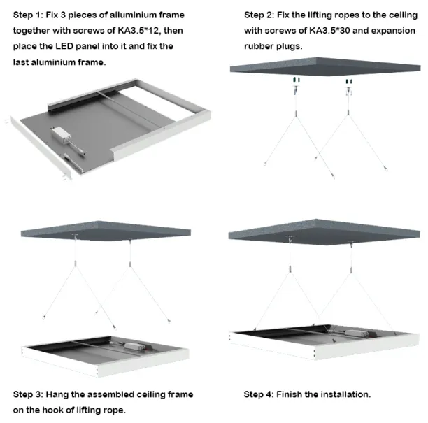 Surface Mounted LED Panel Frame Kit for 600*600 620*620 LED Panel
