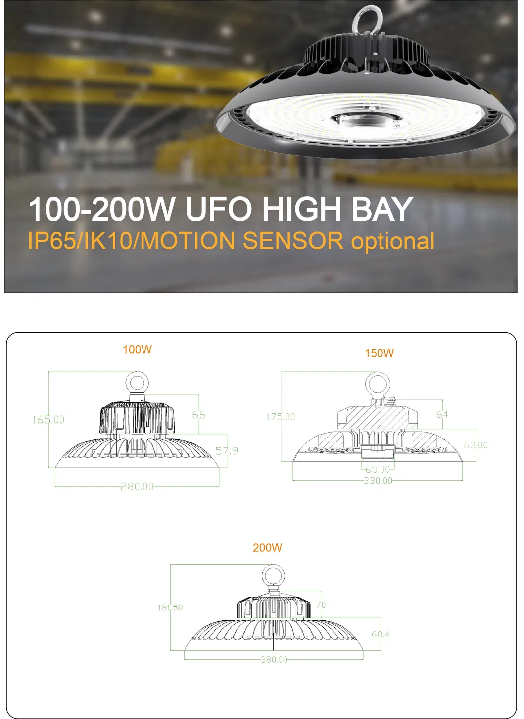 UFO High Efficiency Outdoor Indoor LED Workshop High Bay Light