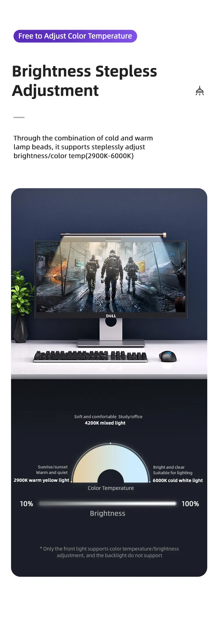 Usams Most Popular Zb224 Colorful Ambiance Backlights Computer PC Laptop Night E-Reading LED Light Bar