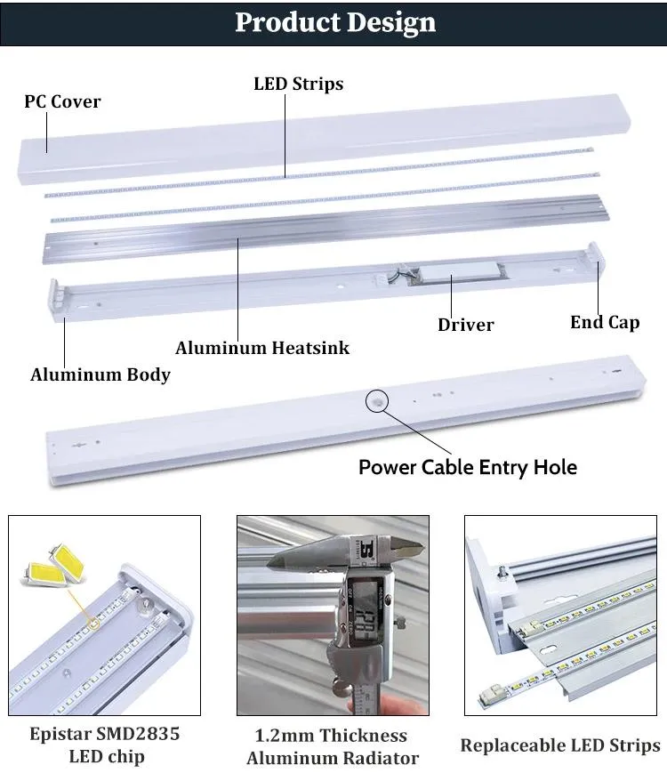 Wall Mounted 60cm 120cm 150cm Shop Stairwell LED Linear Light