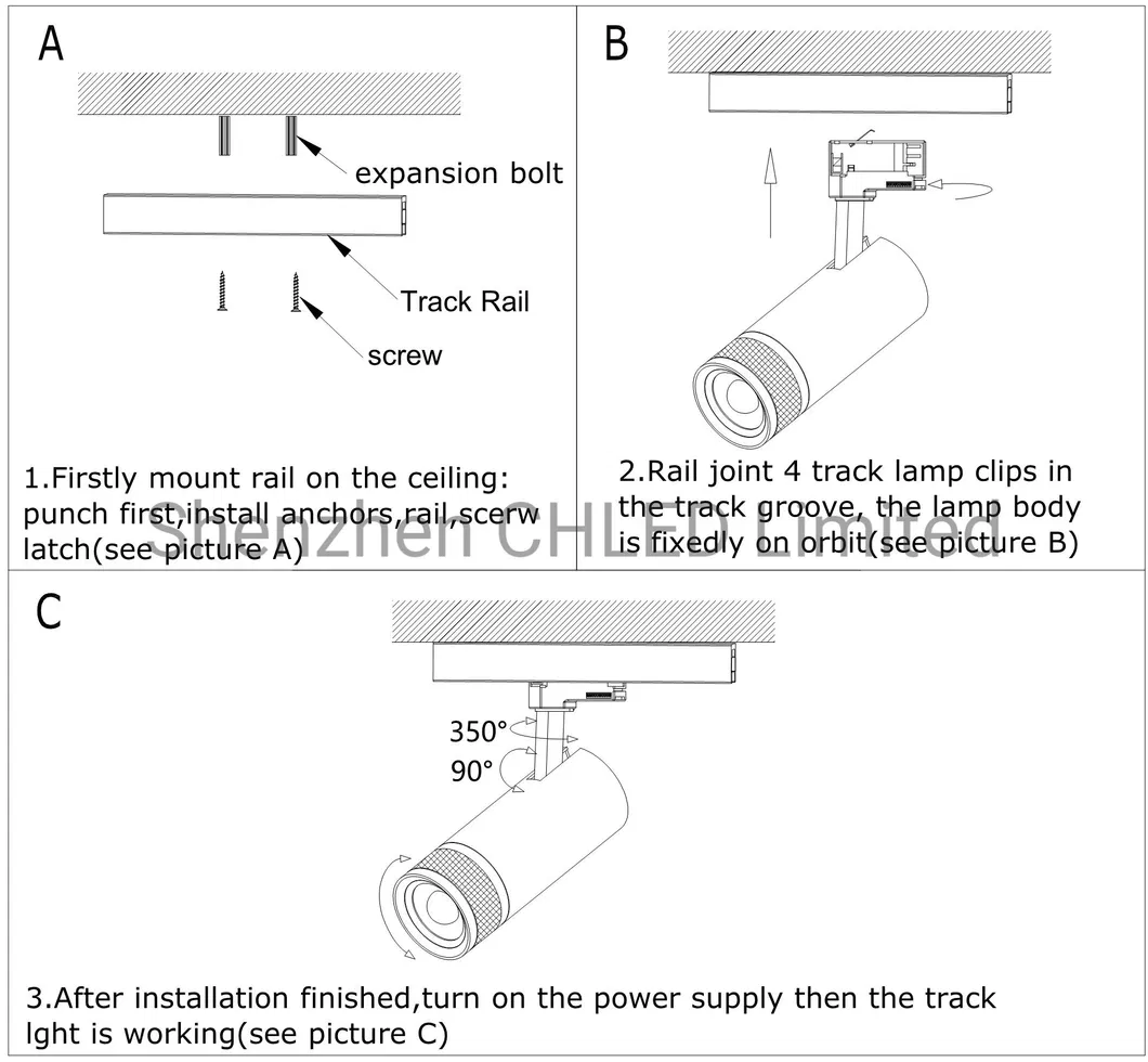 Zoomable LED Track Lights 3000K 4000K 5000K Colour Temperature 15-55 Degree LED Magnetic Spot Light